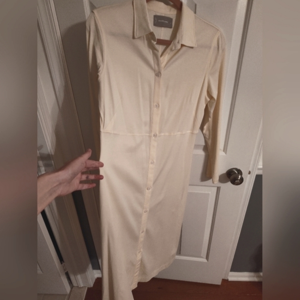 Everlane M New cotton knit dress. Cream color, New without tags